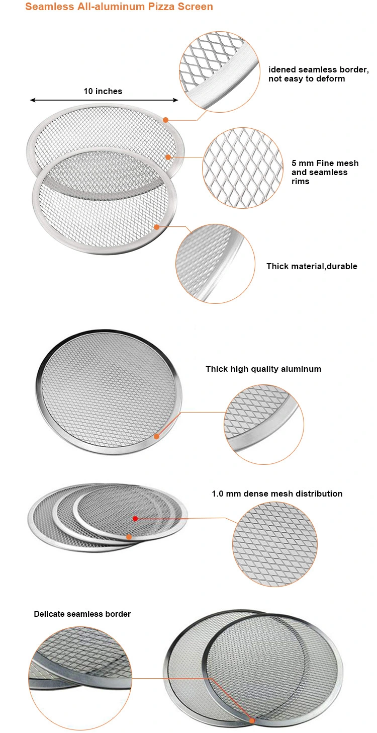 China Supplier Stainless Steel Round Mesh Screen Large Pizza Baking Pan with Holes