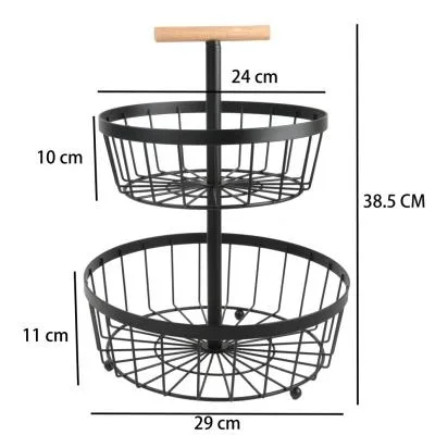 Kitchen Accessories 2 Tier Iron Wire Fruit/Food/Storage Basket